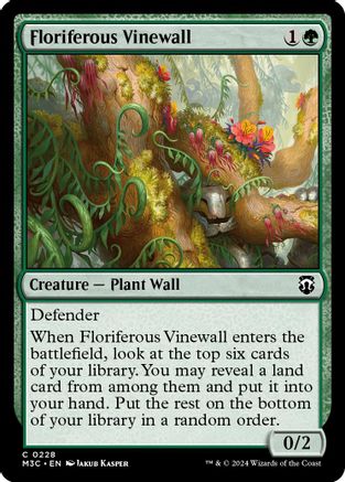 Floriferous Vinewall (Ripple Foil) |  Foil (228) [Modern Horizons 3 Commander]