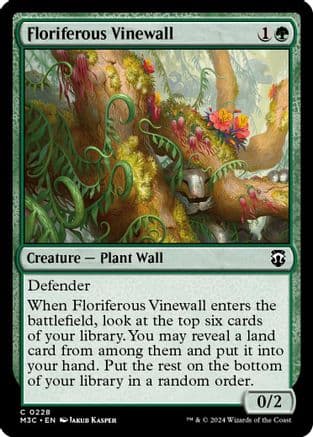Floriferous Vinewall (Ripple Foil) |  Foil (228) [Modern Horizons 3 Commander]