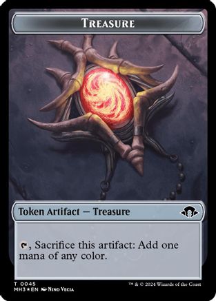 Treasure (Ripple Foil)  // Copy Double-Sided Token (34 // 1) [Modern Horizons 3]  Foil