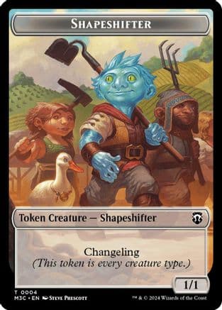 Shapeshifter (0004) (Ripple Foil) // Copy Double-Sided Token |  Foil (4 // 1) [Modern Horizons 3 Commander]