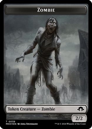 Zombie (Ripple Foil) // Insect (0027) Double-Sided Token (39 // 27) [Modern Horizons 3]  Foil