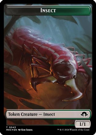 Insect (0043) (Ripple Foil) // Zombie Double-Sided Token (43 // 21) [Modern Horizons 3]  Foil