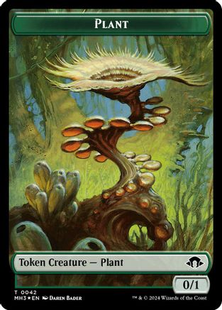 Plant (Ripple Foil) // Zombie  Double-Sided Token (42 // 21) [Modern Horizons 3]  Foil