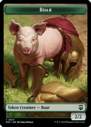 Boar (Ripple Foil) // Forest Dryad Double-Sided Token (17 // 19) [Commander: Modern Horizons 3]  Foil
