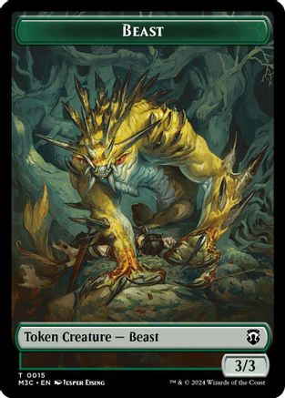 Beast (0015) (Ripple Foil) // Insect (0025) Double-Sided Token |  Foil (15 // 25) [Modern Horizons 3 Commander]