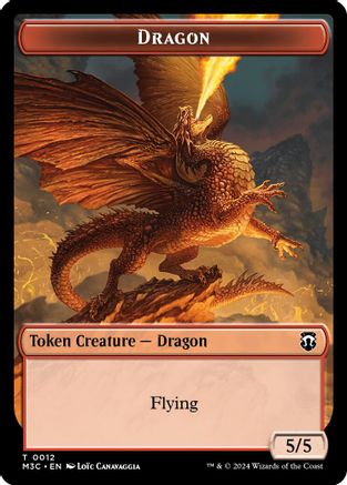 Dragon (Ripple Foil) // Copy Double-Sided Token (12 // 1) [Commander: Modern Horizons 3]  Foil