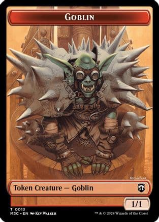 Goblin (Ripple Foil) // Tarmogoyf Double-Sided Token |  Foil (13 // 22) [Modern Horizons 3 Commander]