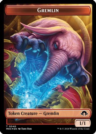 Gremlin (Ripple Foil) // Copy Double-Sided Token (23 // 1) [Modern Horizons 3]  Foil