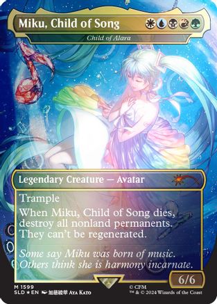 Miku, Child of Song - Child of Alara (Rainbow Foil) (1599) [Secret Lair Drop Series]  Foil