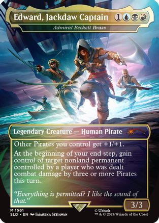 Edward, Jackdaw Captain - Admiral Beckett Brass (Rainbow Foil) (1561) [Secret Lair Drop Series]  Foil