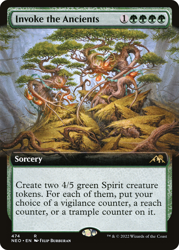 Invoke the Ancients (Extended Art) [Kamigawa: Neon Dynasty] Foil