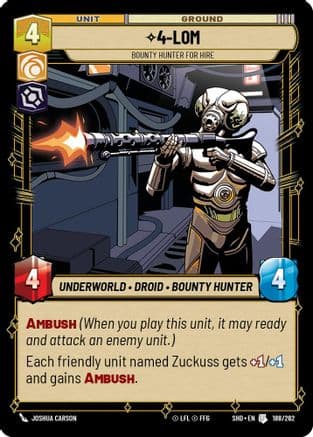 4-LOM - Bounty Hunter for Hire | Foil (188/262)  [Shadows of the Galaxy]