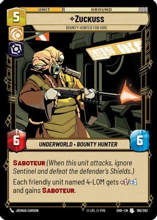 Zuckuss - Bounty Hunter for Hire | Foil (190/262)  [Shadows of the Galaxy]