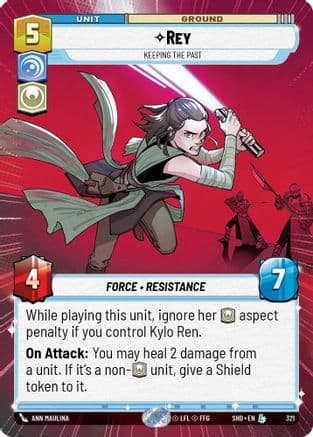 Rey - Keeping the Past (Hyperspace) | Foil (321)  [Shadows of the Galaxy]