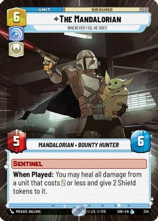 The Mandalorian - Wherever I Go, He Goes (Hyperspace) | Foil (324)  [Shadows of the Galaxy]