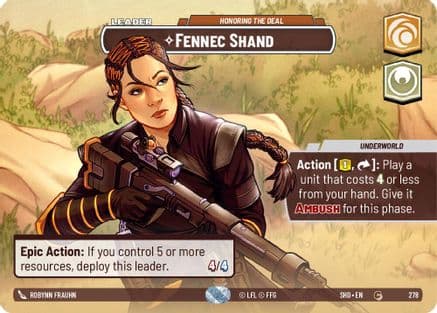 Fennec Shand - Honoring the Deal (Showcase) | Foil (278)  [Shadows of the Galaxy]