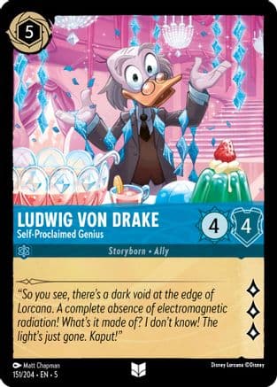 Ludwig Von Drake - Self-Proclaimed Genius (151/204) [Shimmering Skies] Cold Foil
