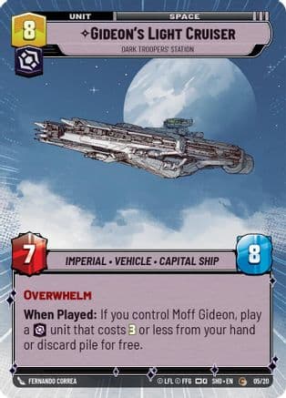 Gideon's Light Cruiser - Dark Troopers' Station (Hyperspace) |  (05/20)  [Shadows of the Galaxy Weekly Play Promos]