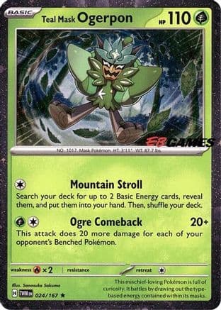 Teal Mask Ogerpon (Cosmos Holo) (EB Games Exclusive) 024- Miscellaneous Cards & Products Holofoil