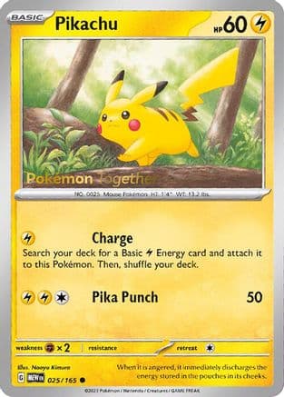 Pikachu (Pokemon Together) 025/165 - Miscellaneous Cards & Products