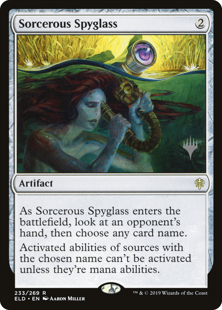 Sorcerous Spyglass (Promo Pack) [Throne of Eldraine Promos] Foil