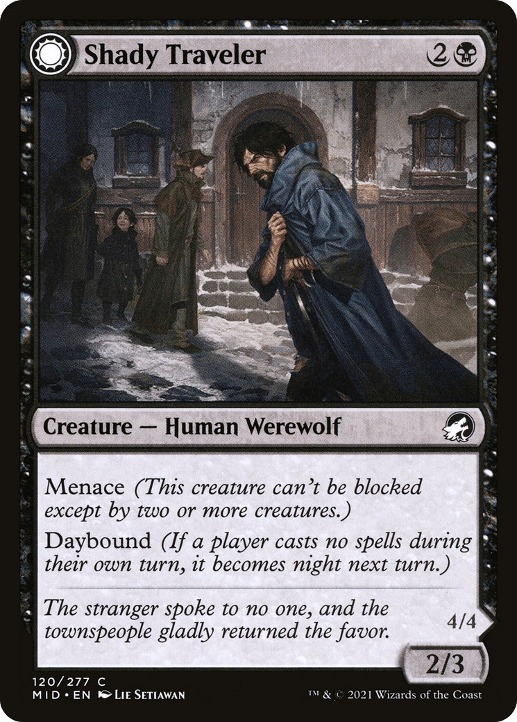Shady Traveler // Stalking Predator [Innistrad: Midnight Hunt] Foil
