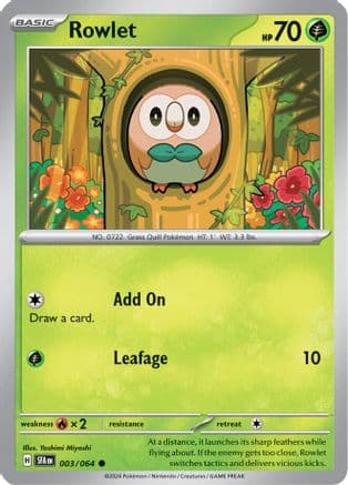 Rowlet 003- SV Shrouded Fable Reverse Holofoil