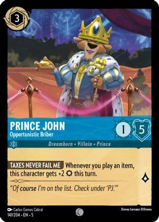 Prince John - Opportunistic Briber (141/204) [Shimmering Skies] Cold Foil