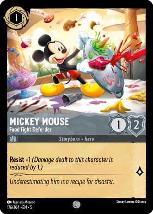 Mickey Mouse - Food Fight Defender (176/204) [Shimmering Skies] Cold Foil
