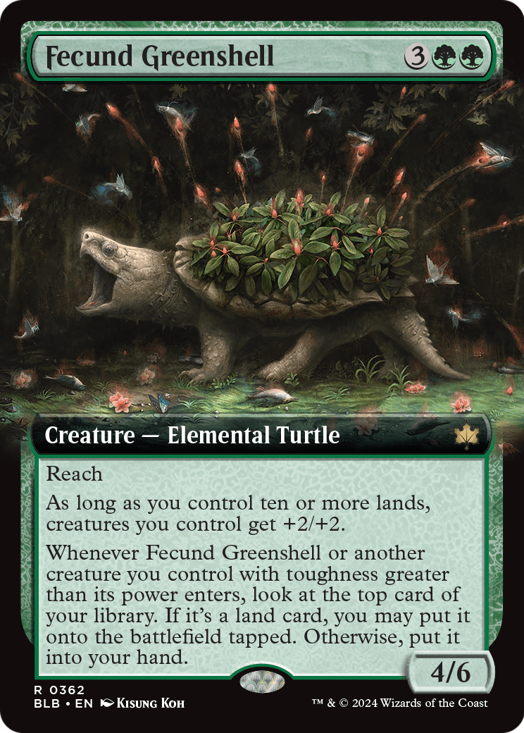 Fecund Greenshell (Extended Art) [Bloomburrow] Foil