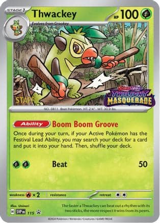 Thwackey (Prerelease) [Staff] 115- SV Scarlet & Violet Promo Cards Holofoil