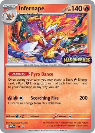 Infernape (Prerelease) [Staff] 116- SV Scarlet & Violet Promo Cards Holofoil