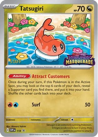 Tatsugiri (Prerelease) [Staff] 118- SV Scarlet & Violet Promo Cards Holofoil