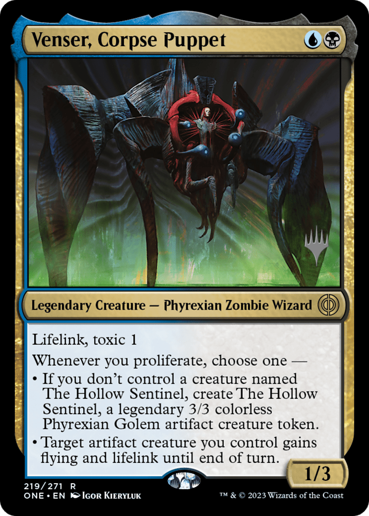 Venser, Corpse Puppet (Promo Pack) [Phyrexia: All Will Be One Promos] Foil