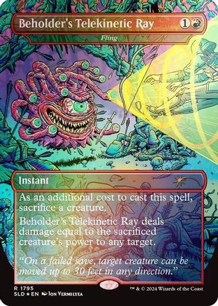 Beholder's Telekinetic Ray - Fling (Rainbow Foil) (1795) [Secret Lair Drop Series]  Foil