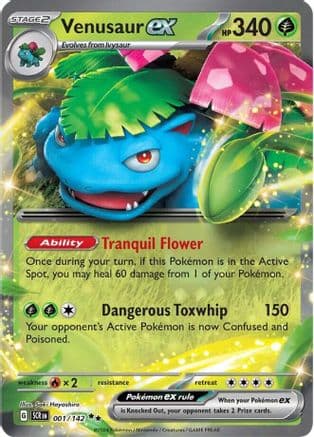 Venusaur ex 001- SV07 Stellar Crown Holofoil