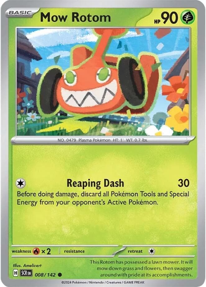 Mow Rotom 008- SV07 Stellar Crown Reverse Holofoil