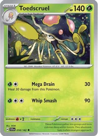 Toedscruel 018- SV07 Stellar Crown Reverse Holofoil