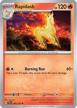Rapidash 020- SV07 Stellar Crown Reverse Holofoil