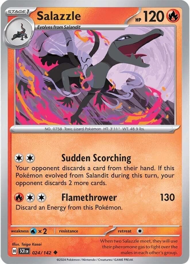 Salazzle 024- SV07 Stellar Crown Reverse Holofoil
