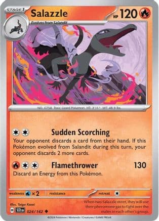 Salazzle 024- SV07 Stellar Crown Reverse Holofoil