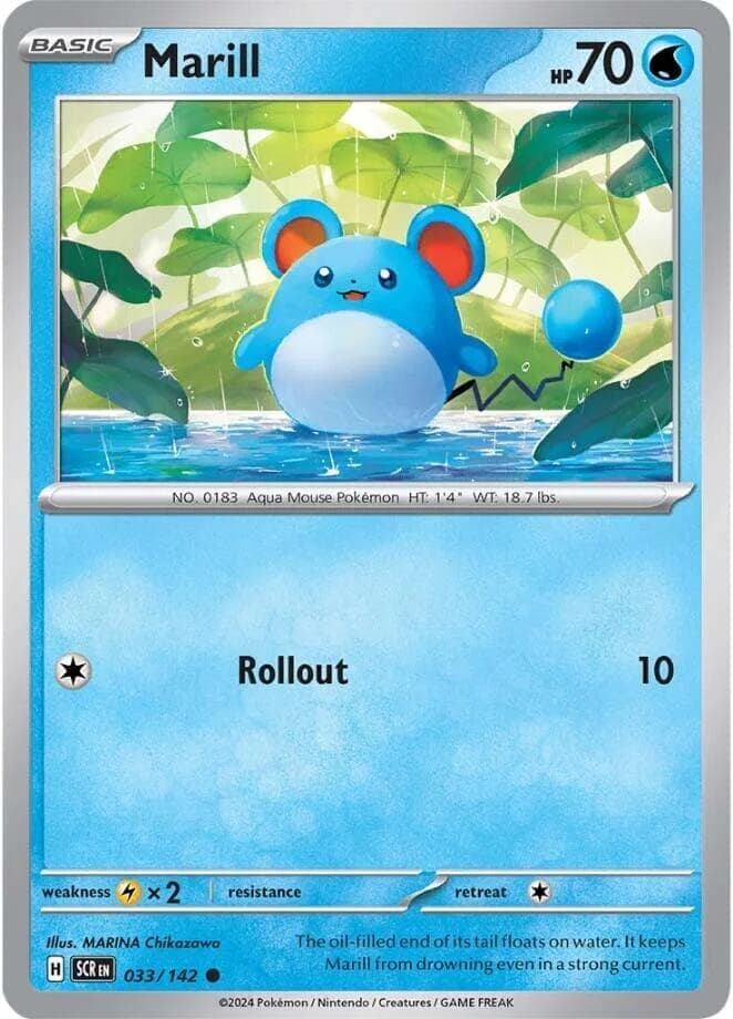 Marill 033- SV07 Stellar Crown Reverse Holofoil