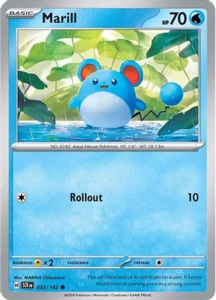 Marill 033- SV07 Stellar Crown Reverse Holofoil