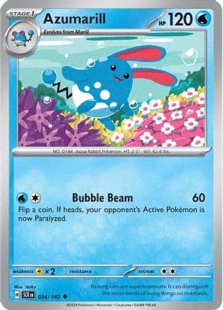 Azumarill 034- SV07 Stellar Crown Reverse Holofoil