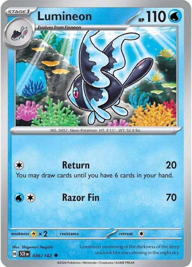 Lumineon 036- SV07 Stellar Crown Reverse Holofoil