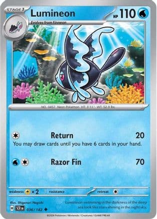 Lumineon 036- SV07 Stellar Crown Reverse Holofoil