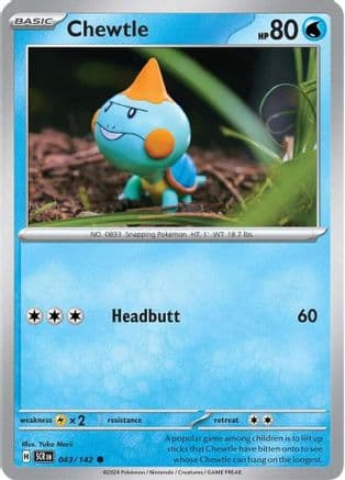 Chewtle 043- SV07 Stellar Crown Reverse Holofoil