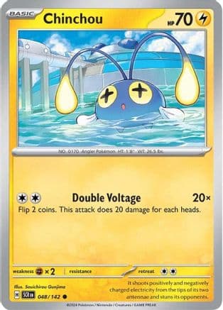 Chinchou 048- SV07 Stellar Crown Reverse Holofoil