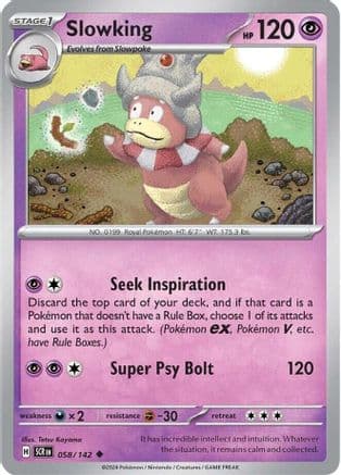Slowking 058  - Reverse Holofoil SV07 Stellar Crown - Uncommon