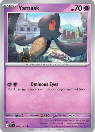 Yamask 062- SV07 Stellar Crown Reverse Holofoil